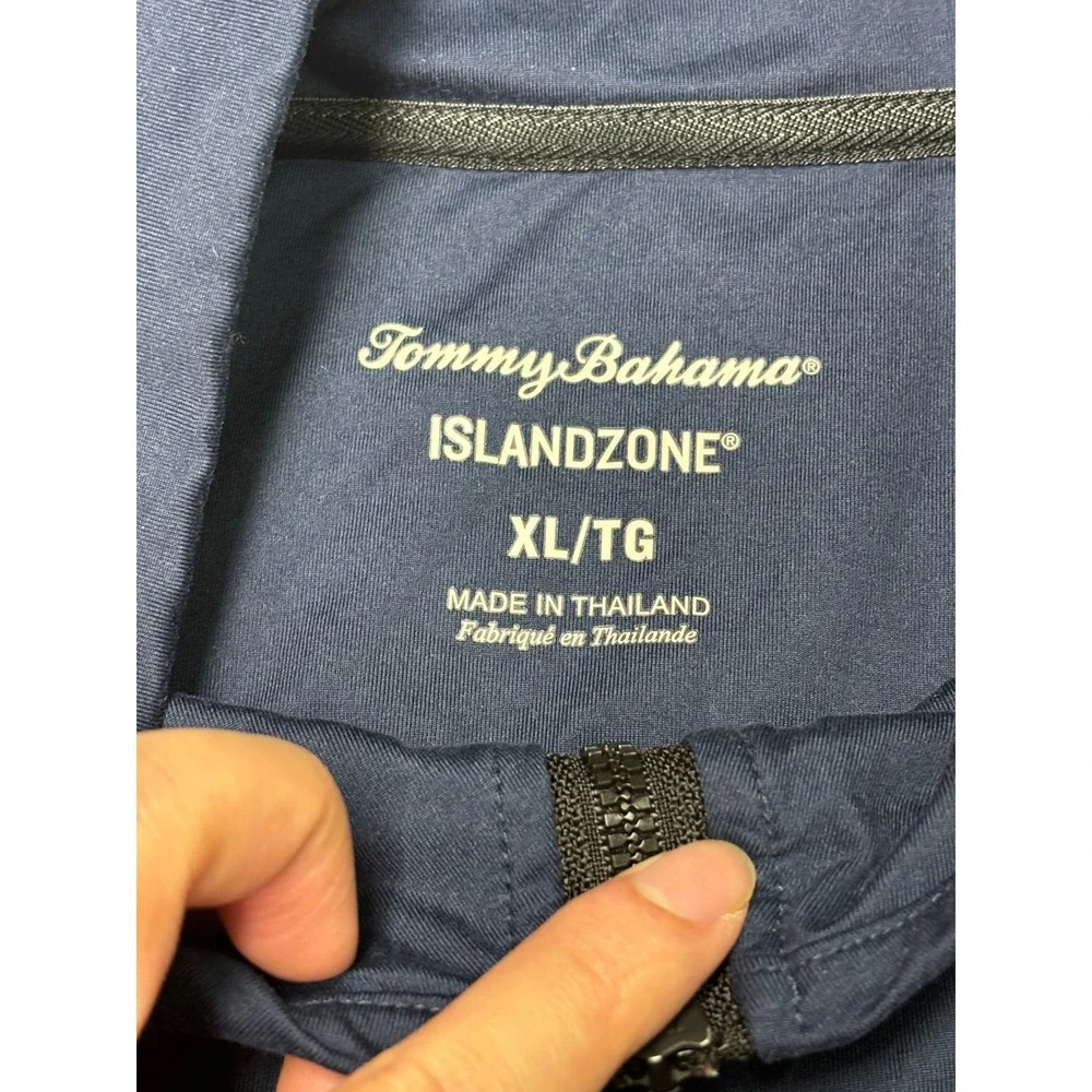 Tommy Bahama‎ IslandZone Mens XL Navy Blue Quarter Zip Pullover Golf Sweater
